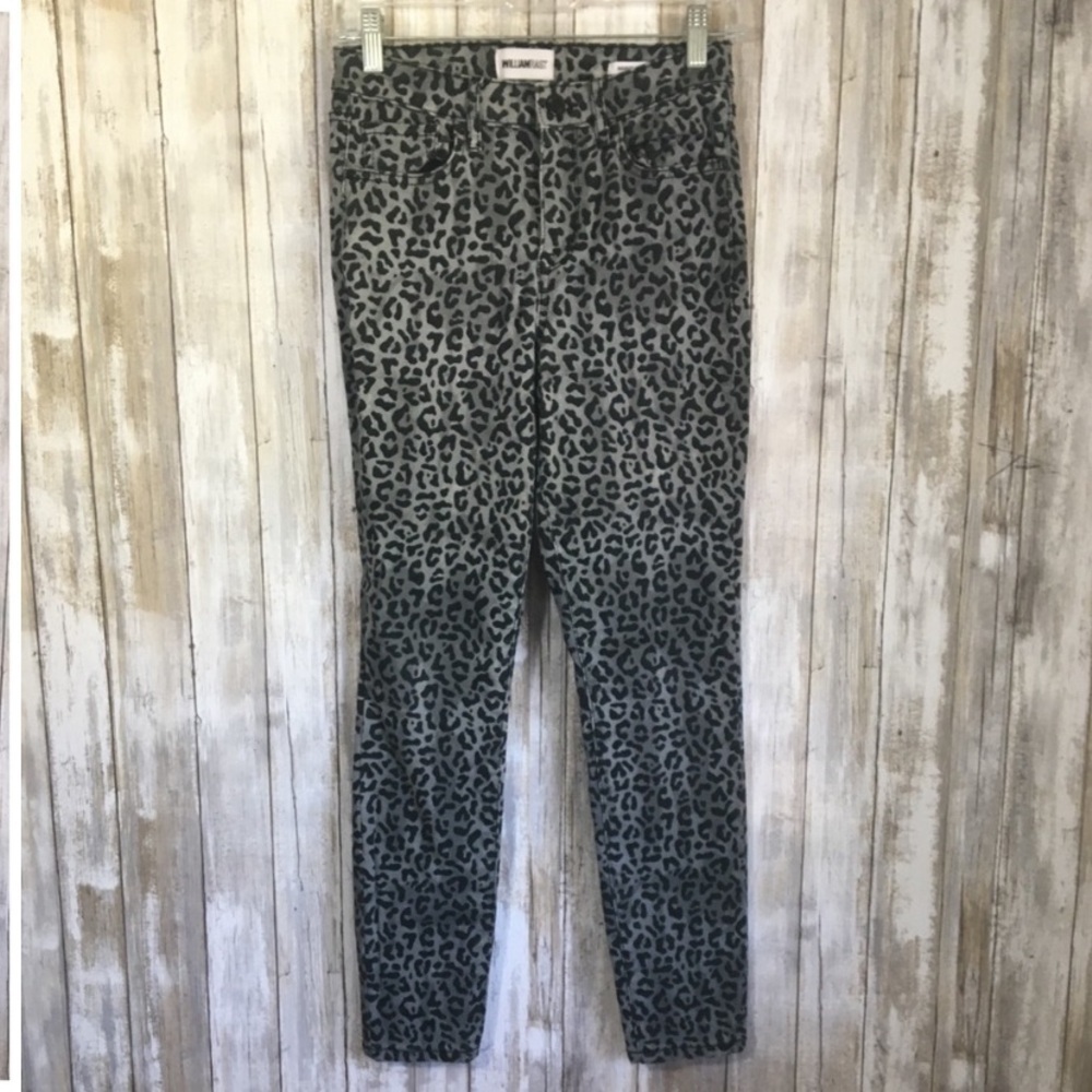 William Rast Grey Leopard High Rise Ankle Jeans - Picture 4 of 11
